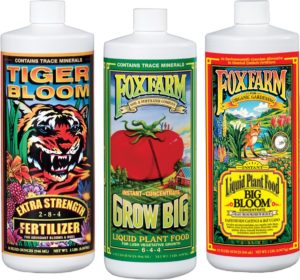 foxfarm liquid nutrient trio for flowering grow big buds