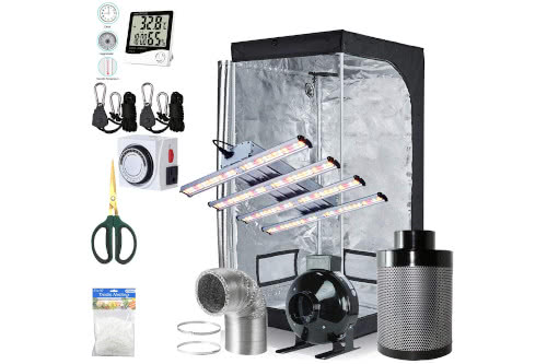 BloomGrow 1200W LED Grow Light Strips Indoor Grow Tent Kit Complete