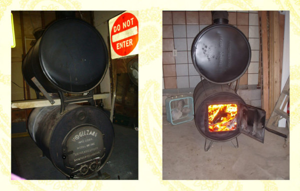 Finished building propane tank wood stove DIY method