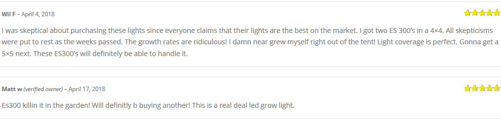 electric sky led grow light reviews