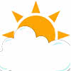 sun behind clouds icon