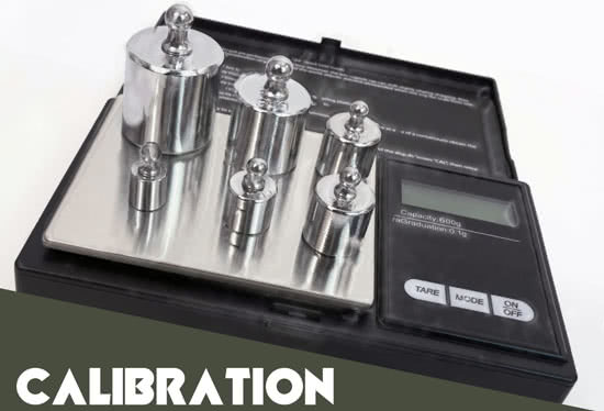 weed scale calibration weights on scale