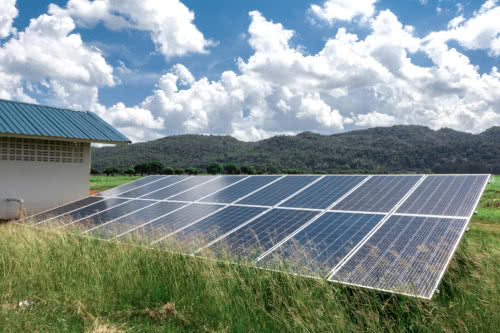 solar panels outside field